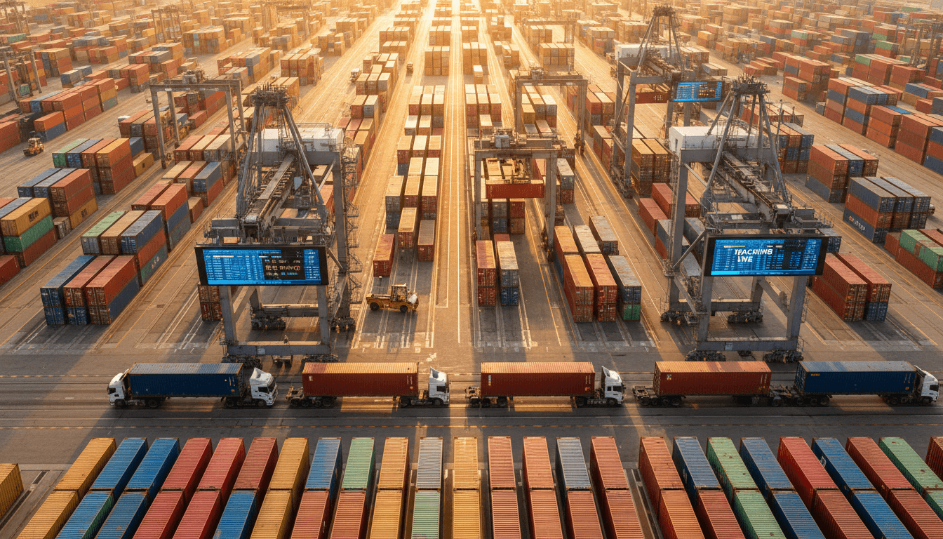 MISTIX distribution network with cargo containers at global port